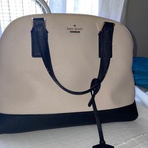 Kate Spade Sadie Dome Satchel in blush and black